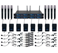UDH-ULTRA-8 - 8 CHANNEL UHF MIC SYSTEM WITH HANDHELD MICROPHONES, BODYPACKS, & INSTRUMENT CABLES